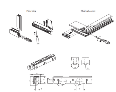 Adjustable Carrera 2 Pulleys/Roller- Giesse doors and windows - Sold singly