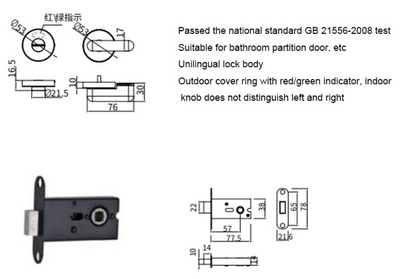 KIN LONG - Bathroom Partition Door Lock SFZ11208 **SPECIAL ORDER**