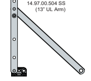 Truth 13 inch 330mm casement hardware - sold individually  special order in