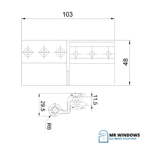 KIN LONG Aluminium to Aluminium Door Hinges - SPECIAL ORDER