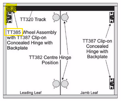 Cowdroy Triumph Stealth Bifold Door Wheel Hanger TT38500  - SPECIAL ORDER