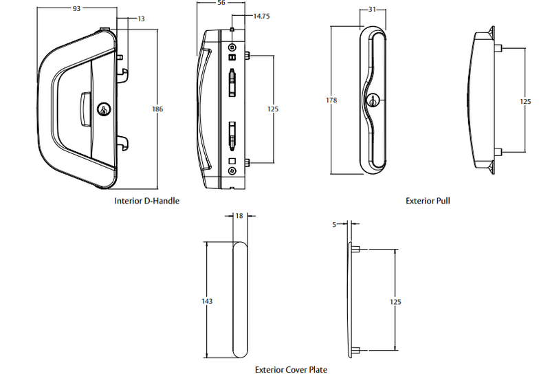 Albany Door Handle - SURFACE MOUNTED - special order in