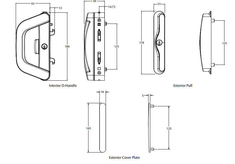 Albany Door Handle - SURFACE MOUNTED - special order in
