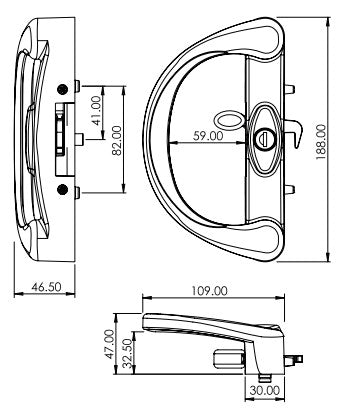 Lock - suits sliding doors - Polesium - Sold full kits