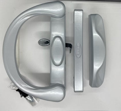 Lock - suits sliding doors - Polesium - Latch set - SILVER