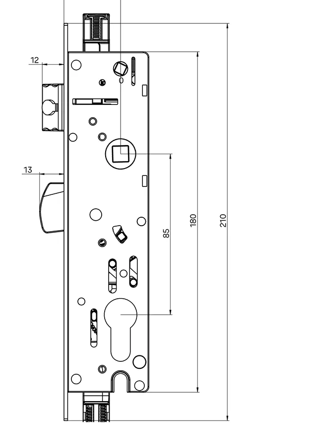 Induro 4 point hinged door mortice lock - SPECIAL ORDER PRODUCT