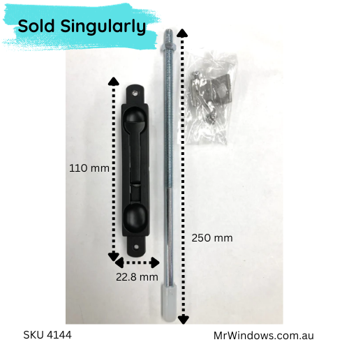 Flushbolt - recessed - 250mm rod - sold singly - Black – Mr Windows AU