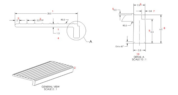 Floor rolling track seal by Centor - sold per meter - order in product