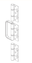 Centor bifold hinge and handle set (flat style handle) offset hinge