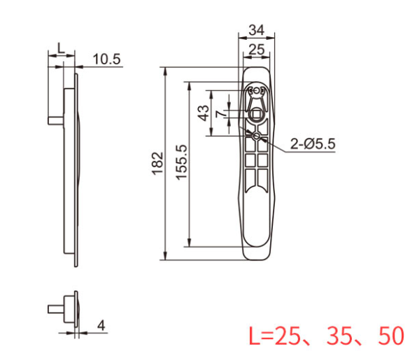 Kinlong lock - recessed profile - single sided