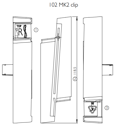 Louvre Clips - Breezway MKII - 102mm Per Pair - WHITE