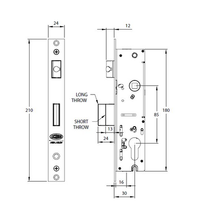 Hinged door lock - Induro body, Verona furniture
