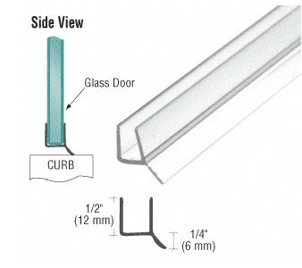 Shower seal - PVC Seal and Wipe for 8mm (5/16" ) 8mm Glass - 2.4m long