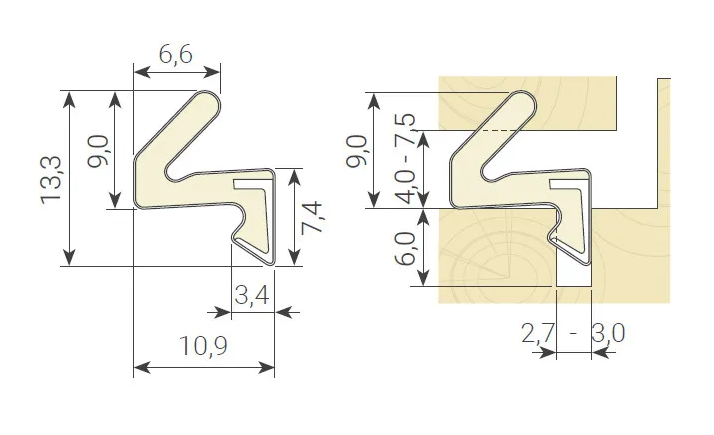 AQ21 Timber seal to suit bifold doors - Sold per meter