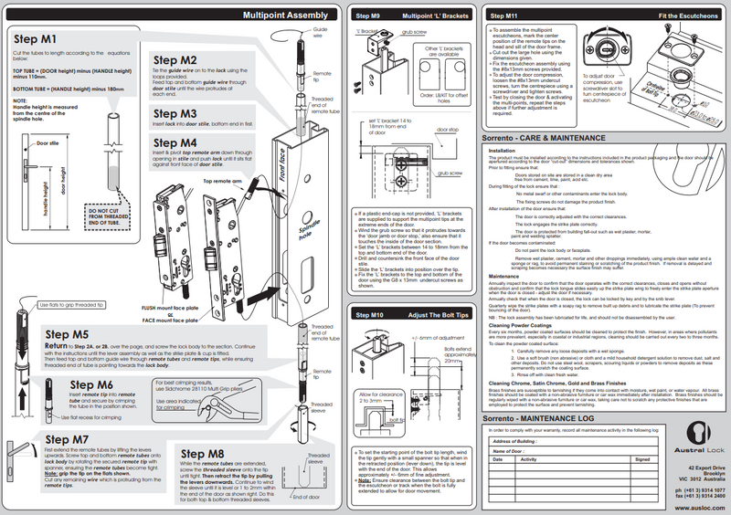 Mortice lock SORRENTO MKII by Ausloc - SPECIAL ORDER IN PRODUCT