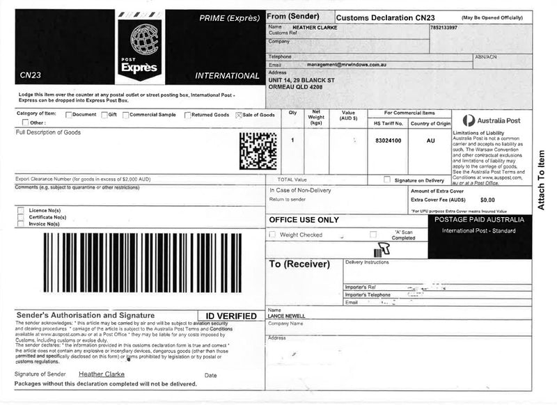 NEED it shipped overseas - contact the Mr windows team