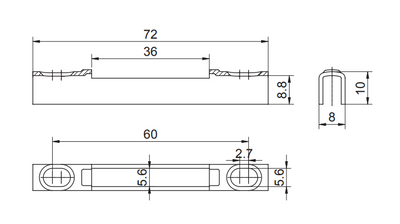 Strike keeper to suit Kinlong sliding door locks **SPECIAL ORDER**