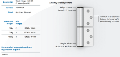CiiLock Doors - Handle, Lock Cylinder, Lock Body, lift off hinge