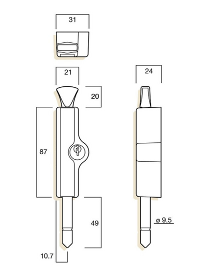 Patio Bolt Locks - White Birch - Whitco