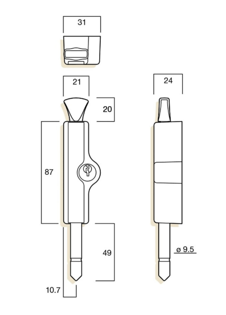 Patio Bolt Locks - White Birch - Whitco
