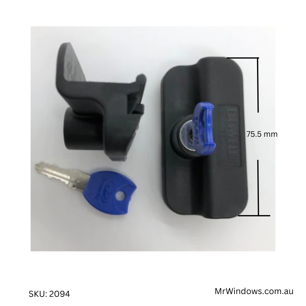 Window handle -  suits Boral, Dowell windows - DS404/N - key locking - Jamb lock