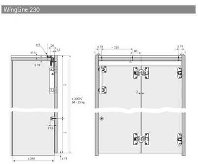Wingline 230 Running component by Hettich - wheels