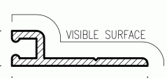 Bug seal - extruded aluminium profile "h" - BLACK in stock - accepts bug fringe pile strips
