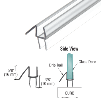 Shower Sweep With Drip Rail - suits 6mm glass