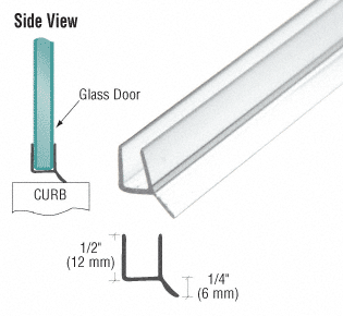 Shower Seal and wipe 12Mm Soft Leg - suits 8mm glass - sold in 2.4 Meter Length