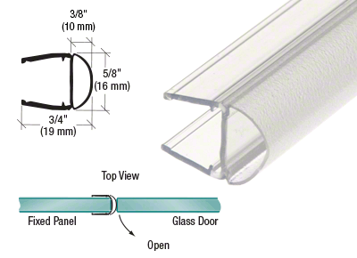 Crl Translucent Vinyl Seal Bulb Seal For 3/8" Glass 2.41Mtr Length