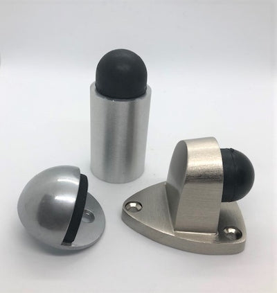 DOOR STOPS triangular, half moon, wall mounted single door stops