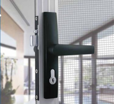 Lock - suits hinged security, barrier screens - Black