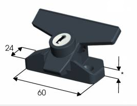 Sliding window latch catch handle - surface mounted- Sold singly