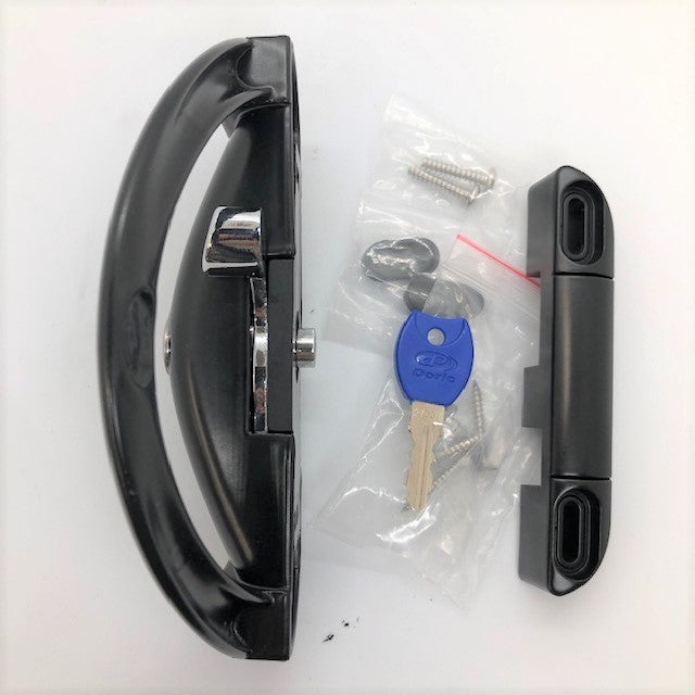 Sliding window handle - Baron - key locking - Satin Black