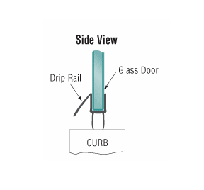 Shower water guard drip seal - suits 8mm glass