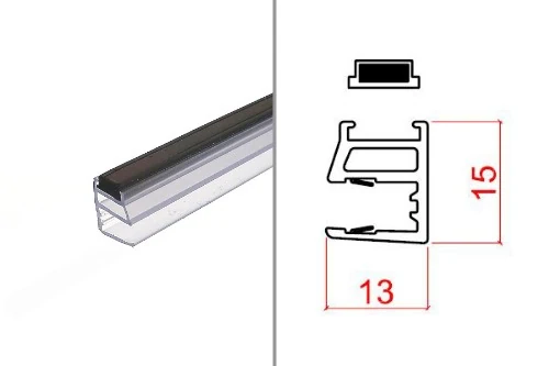 Shower seal MAGNETIC assembly - suits Seville, Charisma - 1.8m long